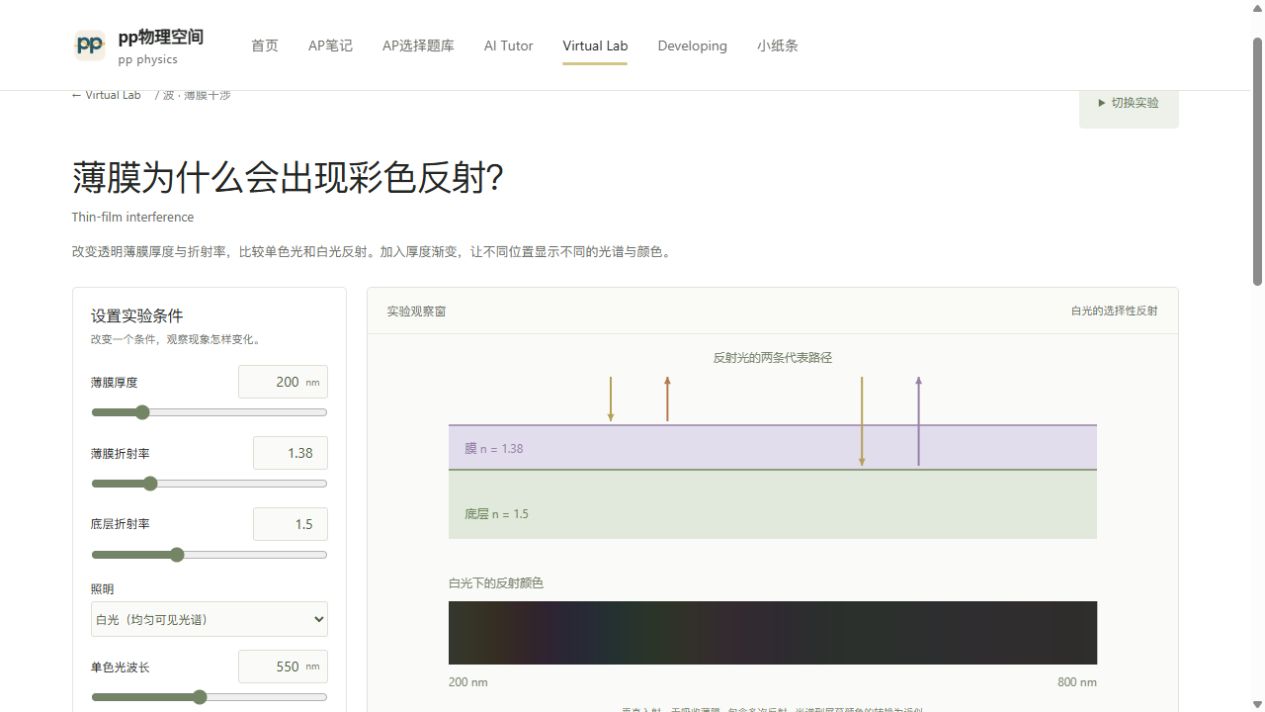 薄膜干涉的实验观察窗预览