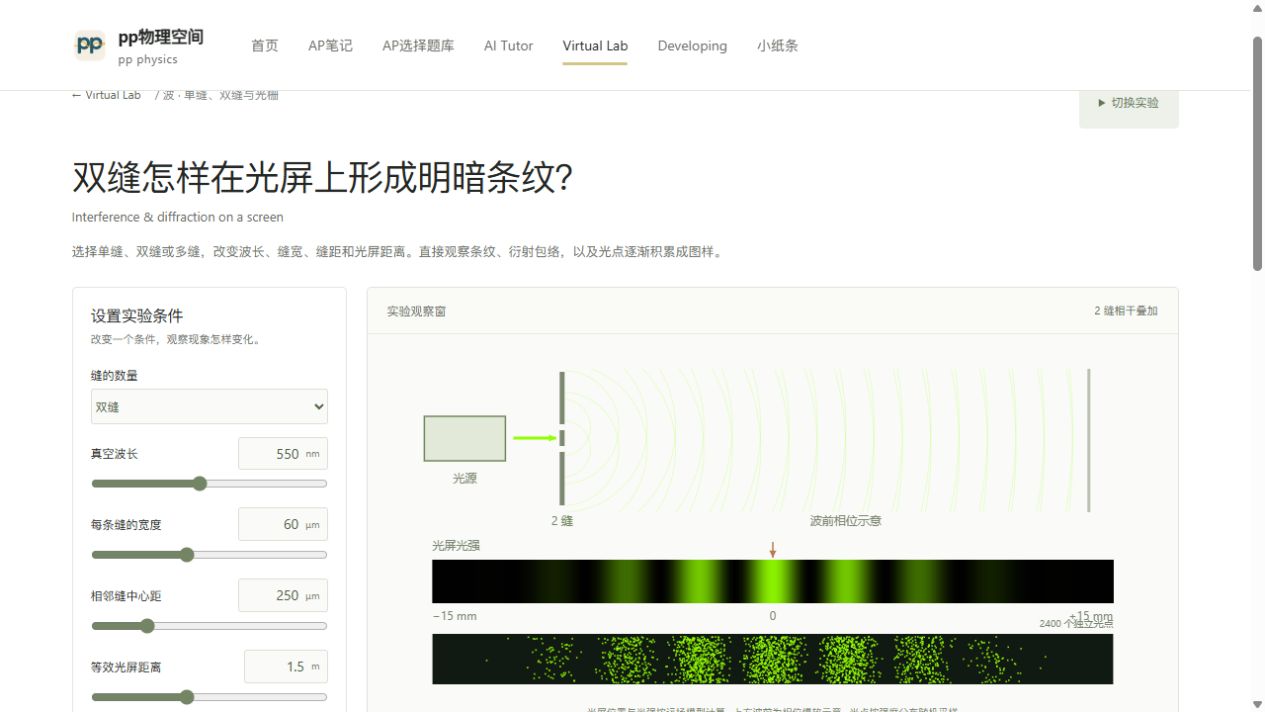 单缝、双缝与光栅的实验观察窗预览