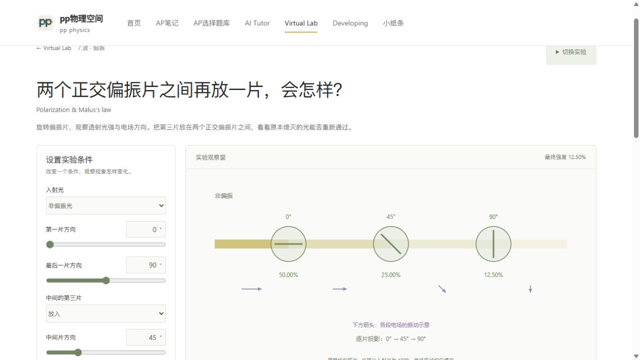 偏振的实验观察窗预览
