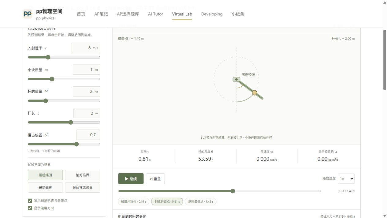 碰撞与转杆的实验观察窗预览